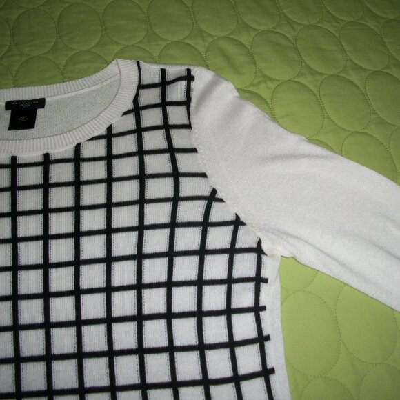 Ann Taylor White/Black Long Sleeve Sweater Size XSP - Picture 6 of 15